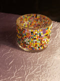 Multi color diamond T lightcandle holder
