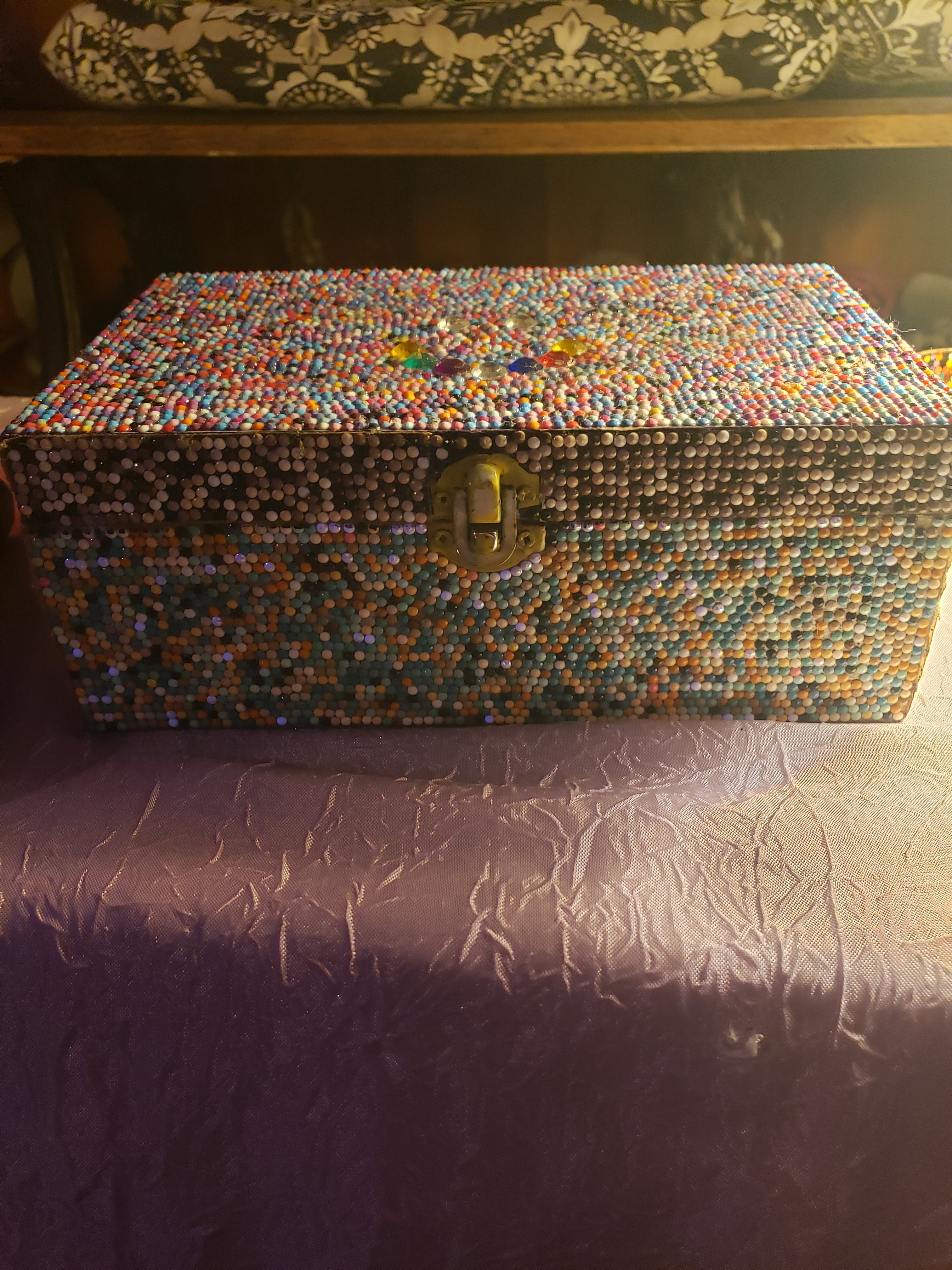 Multi colored diamond Storage box.